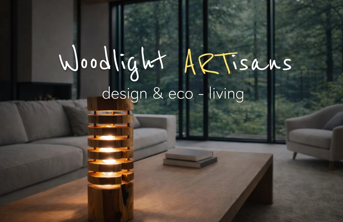 Lámpara sostenible de madera recuperada con diseño artesanal, Woodlight ARTisans